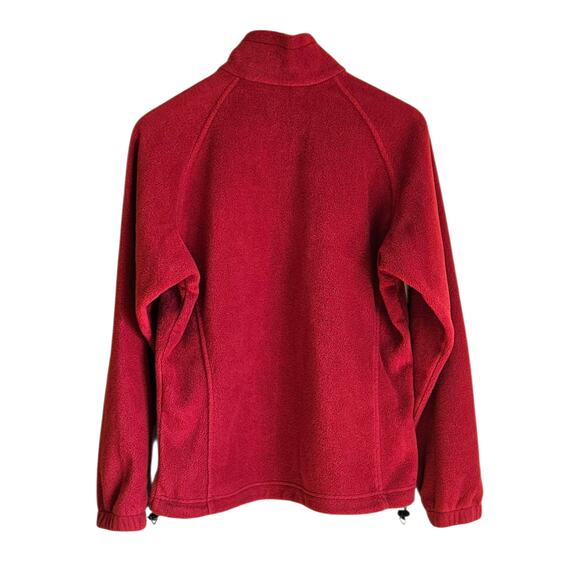Columbia Full Zip Fleece Jacket Zippered Pockets Red Women's Medium - Picture 6 of 8
